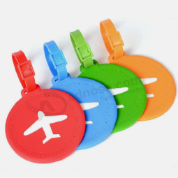 Embossed logo rubber silicone airplane travel ID tag custom