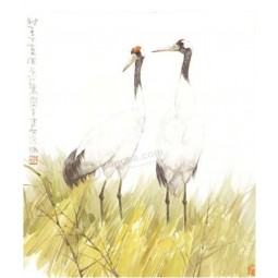 B035 Double Crane Ink Painting Wall Background Decoration