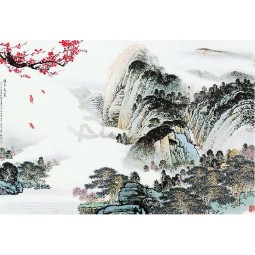 Pintura de la pared del fondo de la televisión china del fondo de la pintura de la tinta del paisaje b316