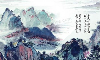B318 decoración china del arte de la pared de la pintura del paisaje de la tinta