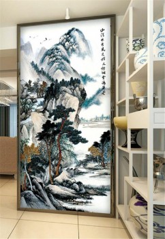 B321中国风景水墨画门廊壁画艺术品印刷
