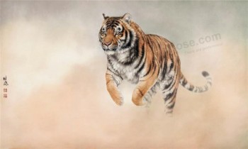 B044 Tiger Water and Ink Painting TV Wall Art Background Decoration