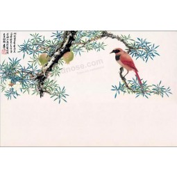 B065 mão de alta definição-Pintura de tinta pintada estilo chinês romã flor e tordo decoração da parede do fundo do pássaro