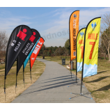 Promotion Custom Feather Teardrop Flag with Base For Sports