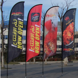 Bandiere bicolori pubblicitarie in maglia di poliestere con palo e base