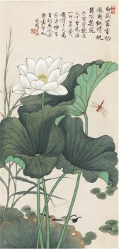 B081 libel ijsvogel in lotus vijver inkt schilderij veranda muur achtergrond decoratie