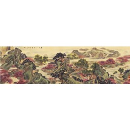 B088リビングルームの装飾のための古代中国の絵画風景のインク塗装