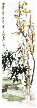 Pinzón de bambú b107 en pintura tradicional china pintura y pintura de lavado decoración de fondo de la pared