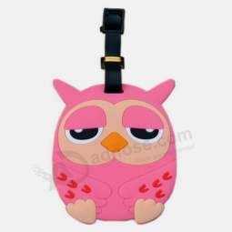 Cartoon owl rubber name tag custom design luggage tag