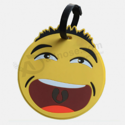 Billig kundenspezifische Gepäckmarke Gummi emoji Gepäckanhänger