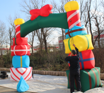 China supplier christmas inflatable gift archway for decorative
