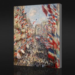 NNO-YXP 066 Claude Monet - The Rue Montorgueil, 30th of June 1878 (1878) Impressionist Oil Painting Background Wall Decor