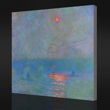 NNO-YXP 086 Claude Monet - Waterloo Bridge, Sunlight in the Fog (1903) Impressionist Oil Painting Art Work Printing for Decoration