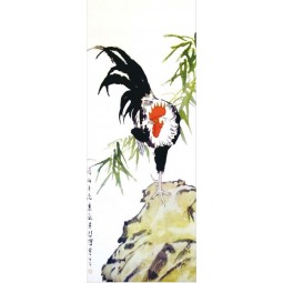 B114 Cock Background Porch Wall Decoration Water and Ink Painting by Xu Beihong