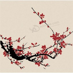 B115 Plum Blossom Water and Ink Painting Wall Decoration Background