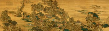 B325中国古代书画背景墙装饰水墨画