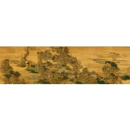 B325 chinois calligraphie ancienne et peinture fond mur décoration encre peinture