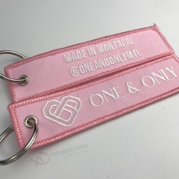 Wholesale custom dpromotional gifts easy carried embroidered keychain with your logo