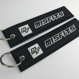Fabric Material and Embroidery Keychain Type Embroidered Key Tag with your logo