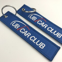Newest cheap embroidery woven keychain manufacturers with your logo