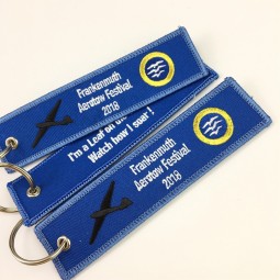 Cheap embroidery key chain/embroidered keychain with your logo