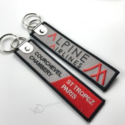 Cheap promotional novelty personalized cotton embroidery keychain/keyring with your logo