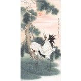 B332 Ink Painting Pine Crane Design Wall Art Decor Artwork Printing