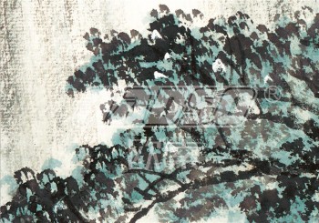B334 벽 장식을위한 산 풍경 잉크 그림