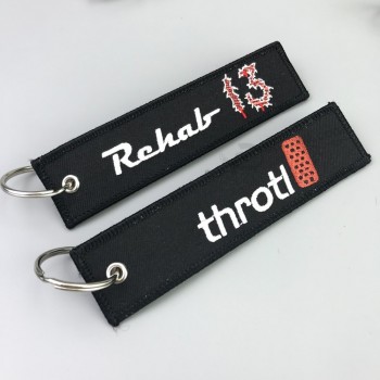 Customized Cheap Color Embroidery Fabric Keychain, Make Your Own Logo Keychain with high quality