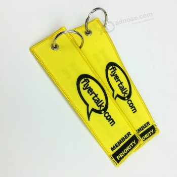 Customized Color Embroidery Fabric Keychain Accept Make Your Own Logo Keychain with high quality