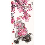 B345 Flower and Bird Wall Background Decoration Ink Painting for House Decoration