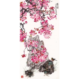 B345 Flower and Bird Wall Background Decoration Ink Painting for House Decoration