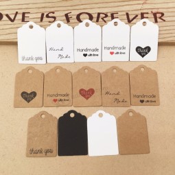 100 pcs DIY Kraft Paper Tags Head Label Luggage Wedding Party 3x2cm  Blank Price  Tag Kraft Gift Hang Tag