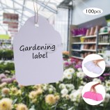 100Peças Plants Hang Tag Labels Seedling Garden Flower Pot Plastic Tags Number Plate Hanging Reusable PVC Garden Tools 3.6*2.5Cm