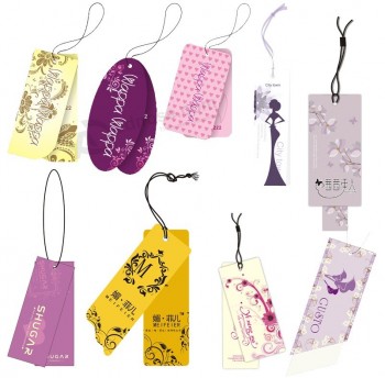 1000pcs/lot sewing custom Free Shipping personized hangtags clothing paper swing tag/printed tags with Glue needle string