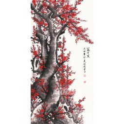 B359 High Definition Plum Blossom Background Wall Decoration Ink Painting for Porch Decoration