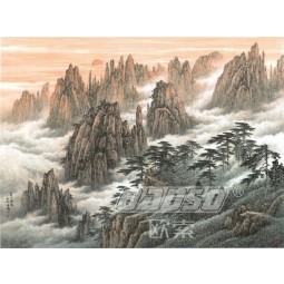 B360 Mount Huang Landscape Painting Background Wall Decoration Ink Painting for Living Room