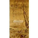 B365 Willow and Swallow  Ink Painting Background Wall Decoration for Home