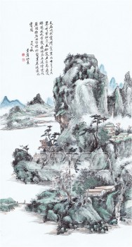 B368高清风景水墨画背景墙装饰为家