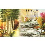 B376 Landscape Scenery Background Wall Decoration Ink Painting for Home Decor