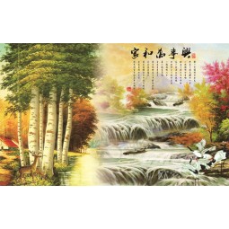 B376 Landscape Scenery Background Wall Decoration Ink Painting for Home Decor