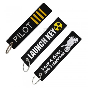 Novelty Keychain Pilot Launch Key Chain Keychains  Motorcycles Cars Key Tag Embroidery Race
