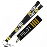 Remove Before Flight Fashion Jewelry Mixed Key Chain Safety Tag Embroidery Pilot Lanyard  for Key Ring