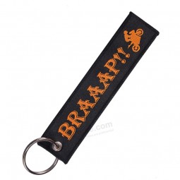 Pompom braaap 열쇠 고리 친구를위한 항공 선물 짠 자카드 키 링 특별 수하물 태그 oem keychain fashion jewelry