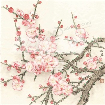 B392 plum blossom decorative painting fundo da parede pintura a tinta de decoração para sala de estar