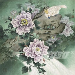 B395 Peony Decorative Painting Wall Background Decoration Ink Painting for Home Decor