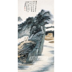 B399 daishan雨の景色の後装飾塗装壁の背景装飾インク塗装壁画