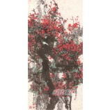 B402 Red Plum Porch Decorative Painting Wall Background Decoration Ink Painting Printing