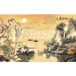 B404 Landscape Scenery Decorative Painting Wall Background Decoration Ink Painting Printing for Living Room
