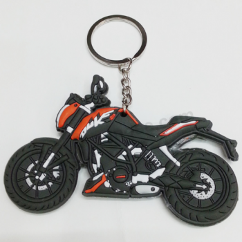 Custom motorcycle pendant soft rubber key ring for motorbike